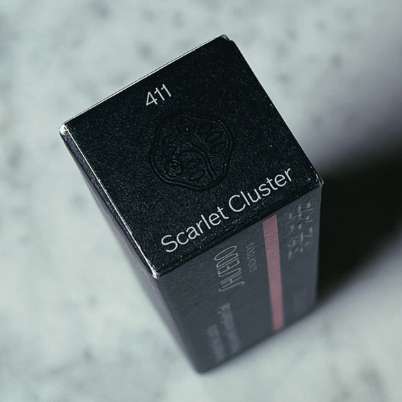 Shiseido TechnoSatin Gel Lipstick | Scarlet Cluster 411 | NEW MAKEUP - Picture 2 of 4